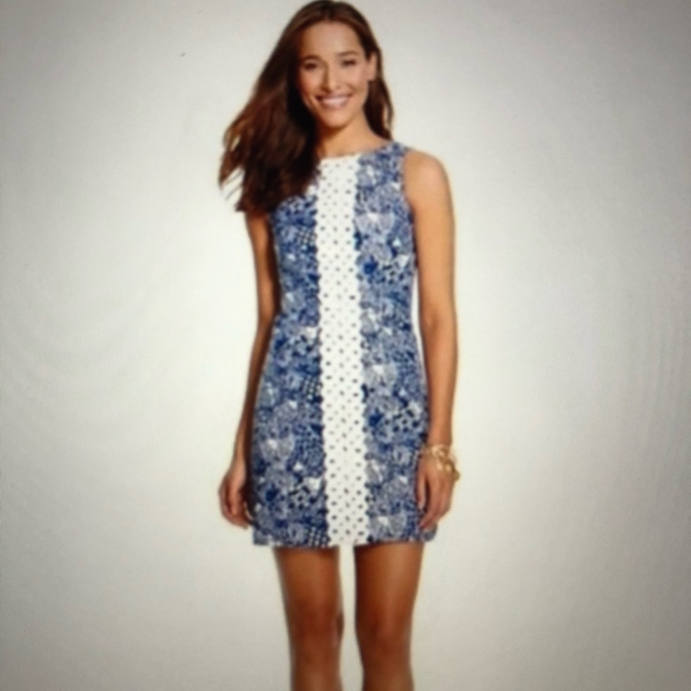 LILLY PULITZER Upstream Navy Shift Dress size 8